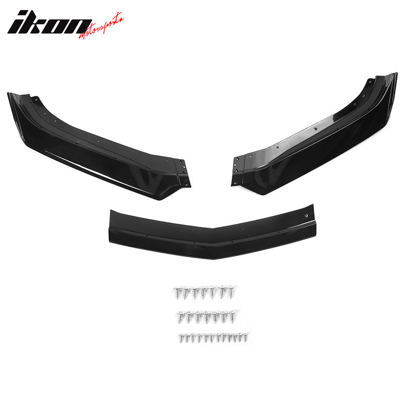2019-2024 Chevy Camaro SS Style Black Front Bumper Guard Gloss Lip ABS