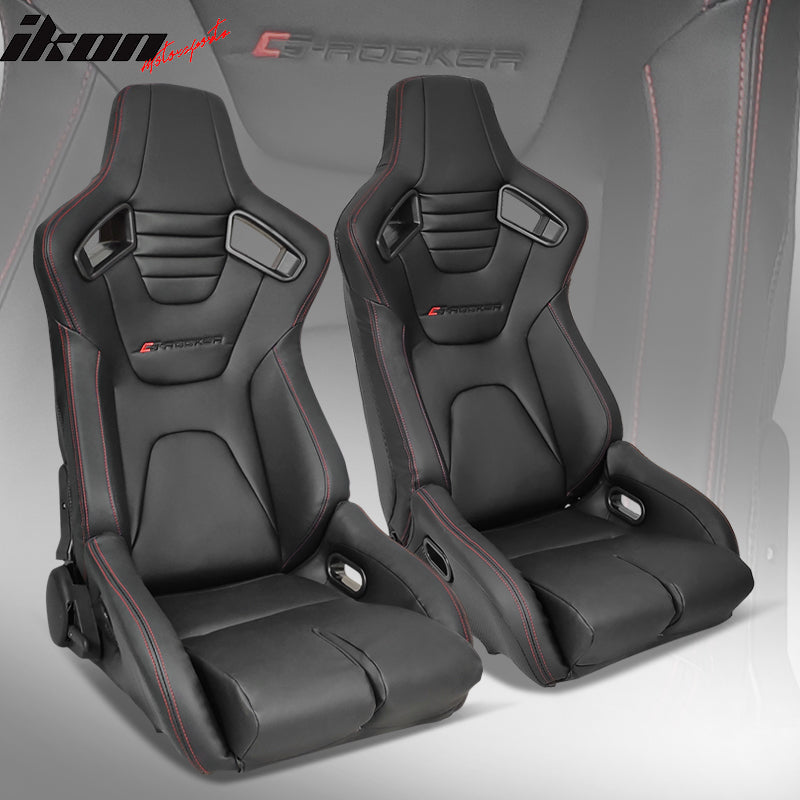 Universal Reclinable Bucket Racing Seat Dual Slider PU Carbon Leather
