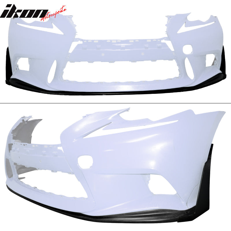 2014-2016 Lexus IS Series F Sport Sedan Front Bumper Lip + Winglets PU