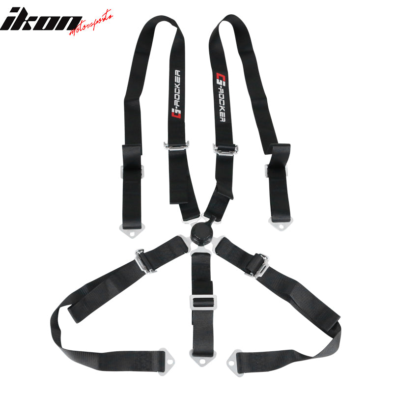 5 Point Black Go-kart UTV ATV Racing Harness Buckle Seat Belt Nylon