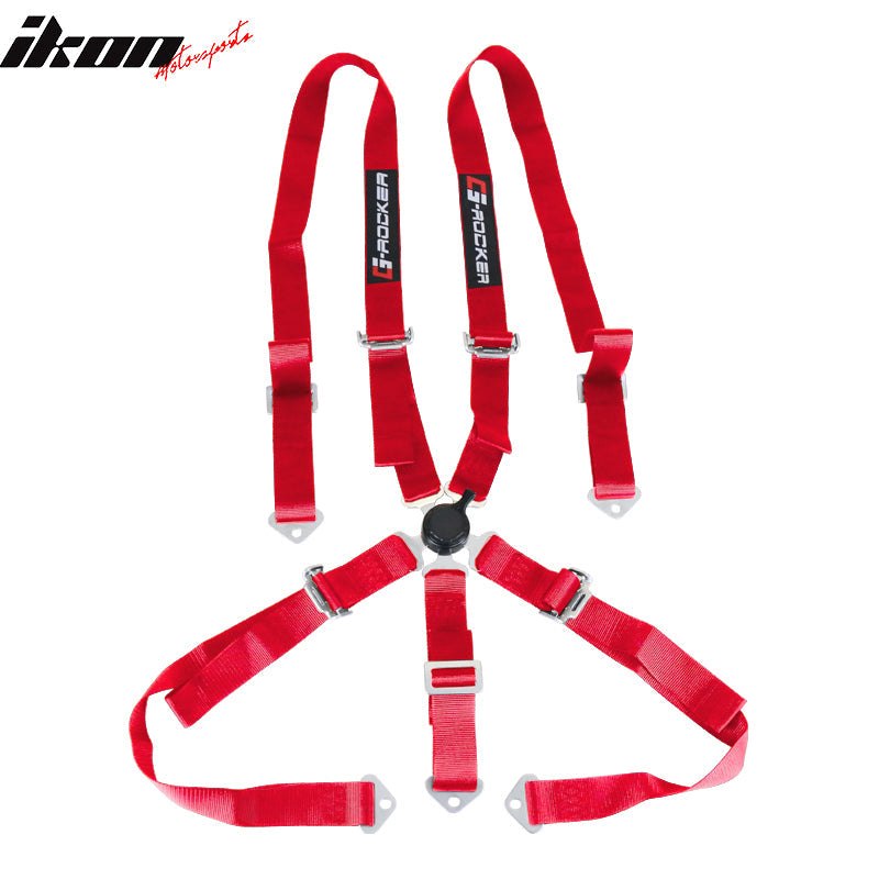5 Point Red Go-kart UTV ATV Racing Harness Buckle Seat Belt Nylon
