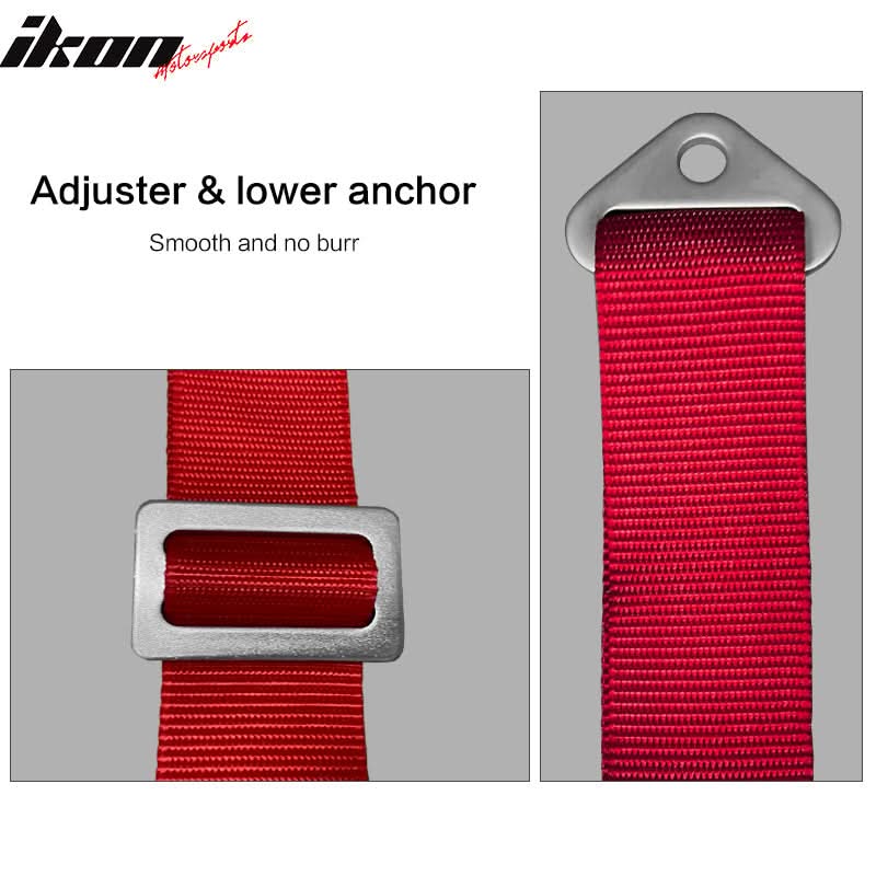 6 Point Red Go-kart UTV ATV Racing Harness Buckle Seat Belt Nylon