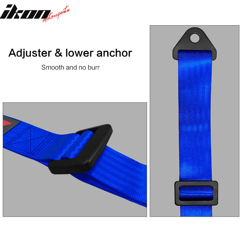 Universa Blue Bezell Racing Seat Dual Slider Buckle Belt PU Carbon