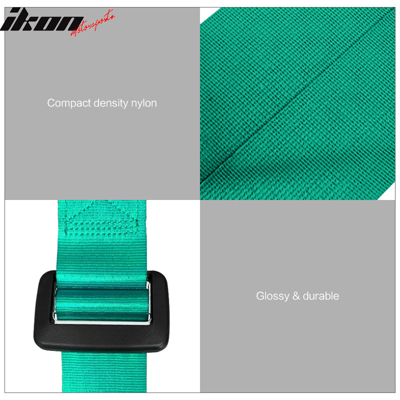 Universal Orange Bezel Racing Seat Dual Slider Buckle Belt PU Carbon