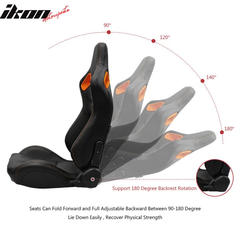 Universal O. Bezel Racing Seat Dual Slider Cam-lock Belt PU Carbon