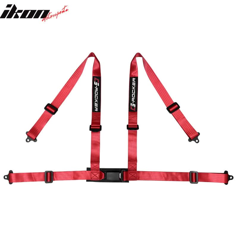 Universal Orange Bezel Racing Seat Dual Slider Buckle Belt PU Carbon