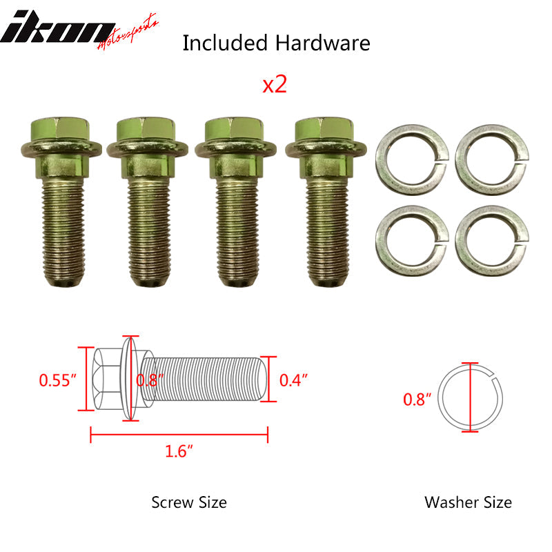 Universal White Bezel Racing Seat Dual Slider Cam-lock Belt PU Carbon