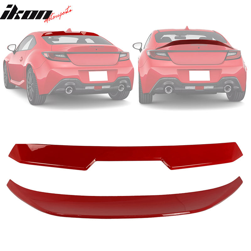 2022-2025 Subaru BRZ GR86 #DCK Red V Roof + TRD Trunk Spoiler ABS