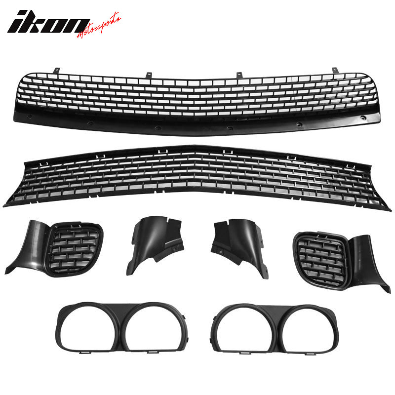 2008-2014 Dodge Challenger Front+Rear Bumper Cover+Lip+Diffuser PP