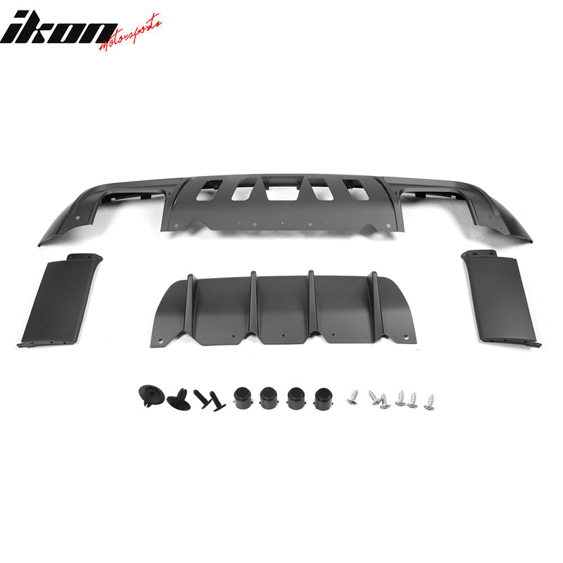 2008-2014 Dodge Challenger Front+Rear Bumper Cover+Lip+Diffuser PP