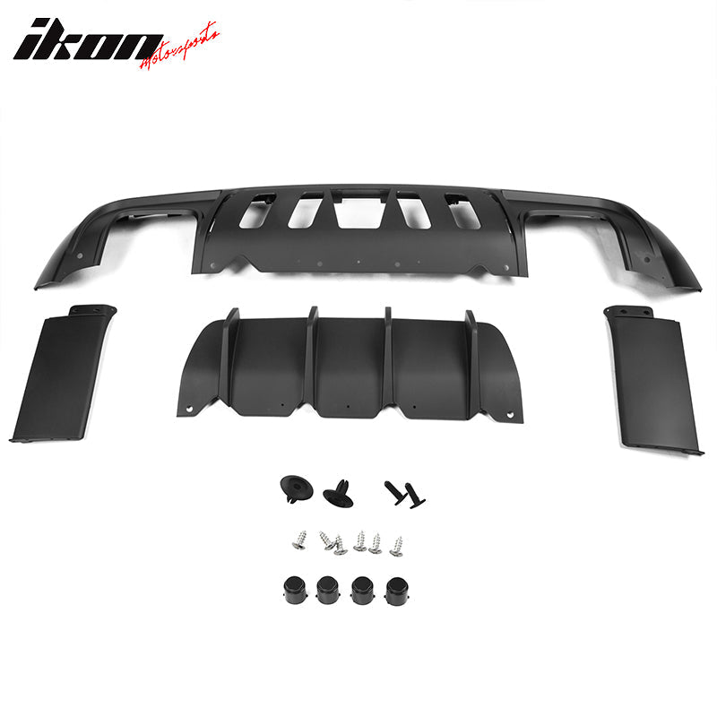 2008-2014 Dodge Challenger Front+Rear Bumper Cover+Lip+Diffuser PP