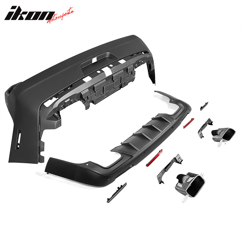 2008-2014 Dodge Challenger Front+Rear Bumper Cover+Lip+Diffuser PP