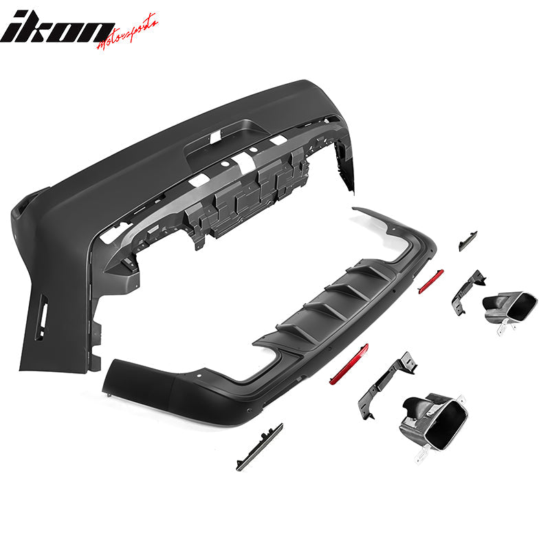 2008-2014 Dodge Challenger Front+Rear Bumper Cover+Lip+Diffuser PP