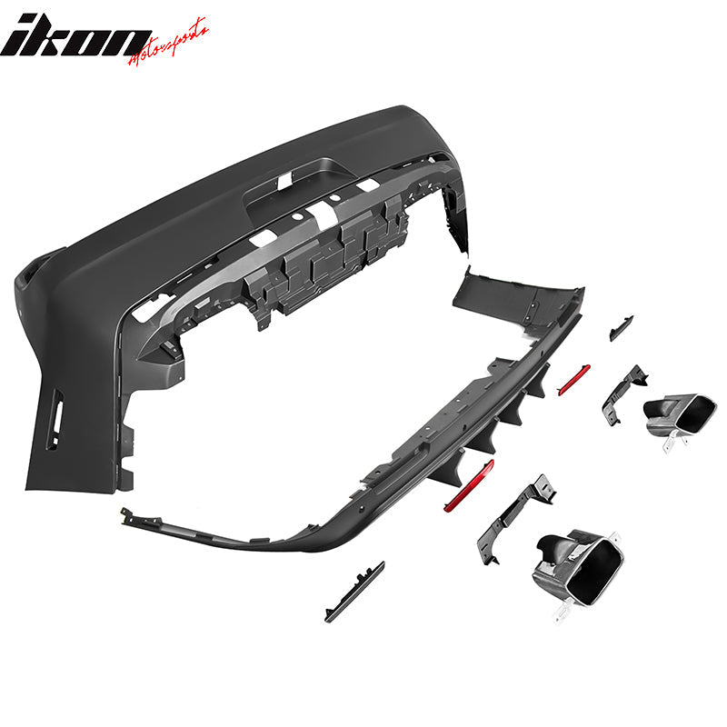 2008-2014 Dodge Challenger Front+Rear Bumper Cover+Lip+Diffuser PP