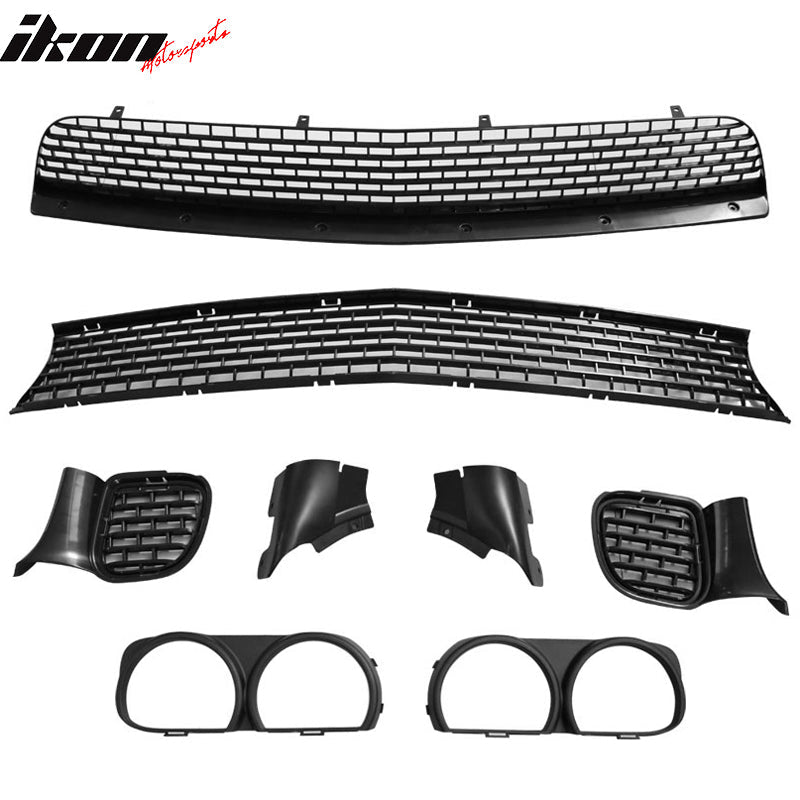 2008-2014 Challenger Front+Rear Bumper Cover+Fender Flares+V3 Diffuser