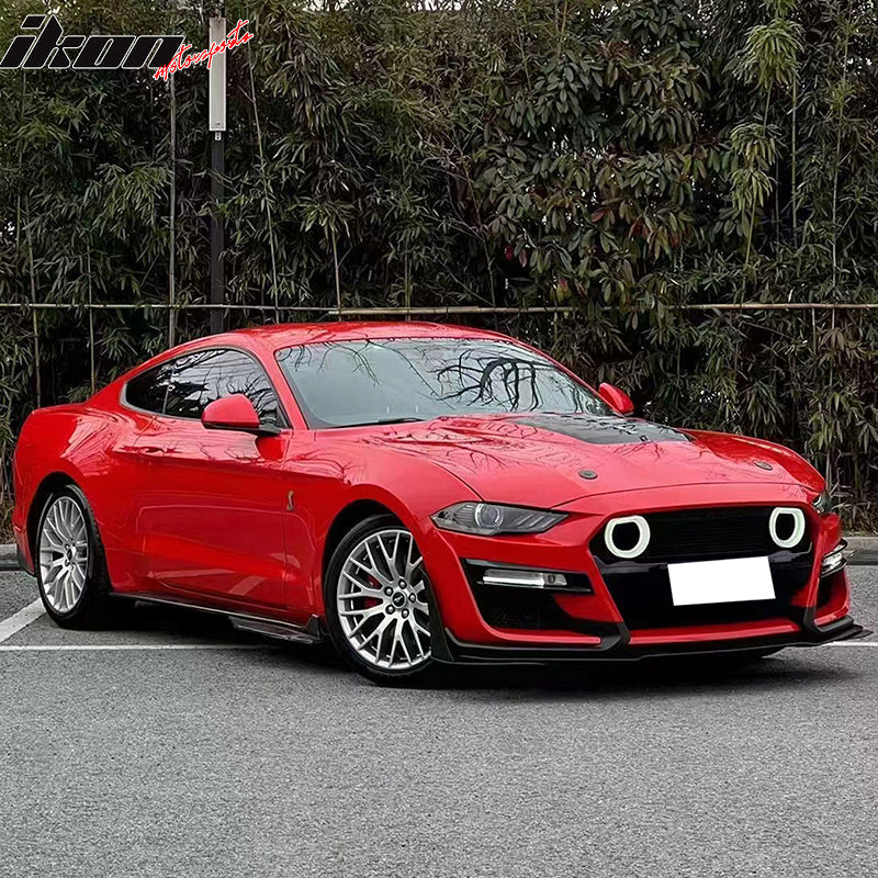 2018-2023 Ford Mustang GT500 Style Front Bumper Cover Lip LED Grille