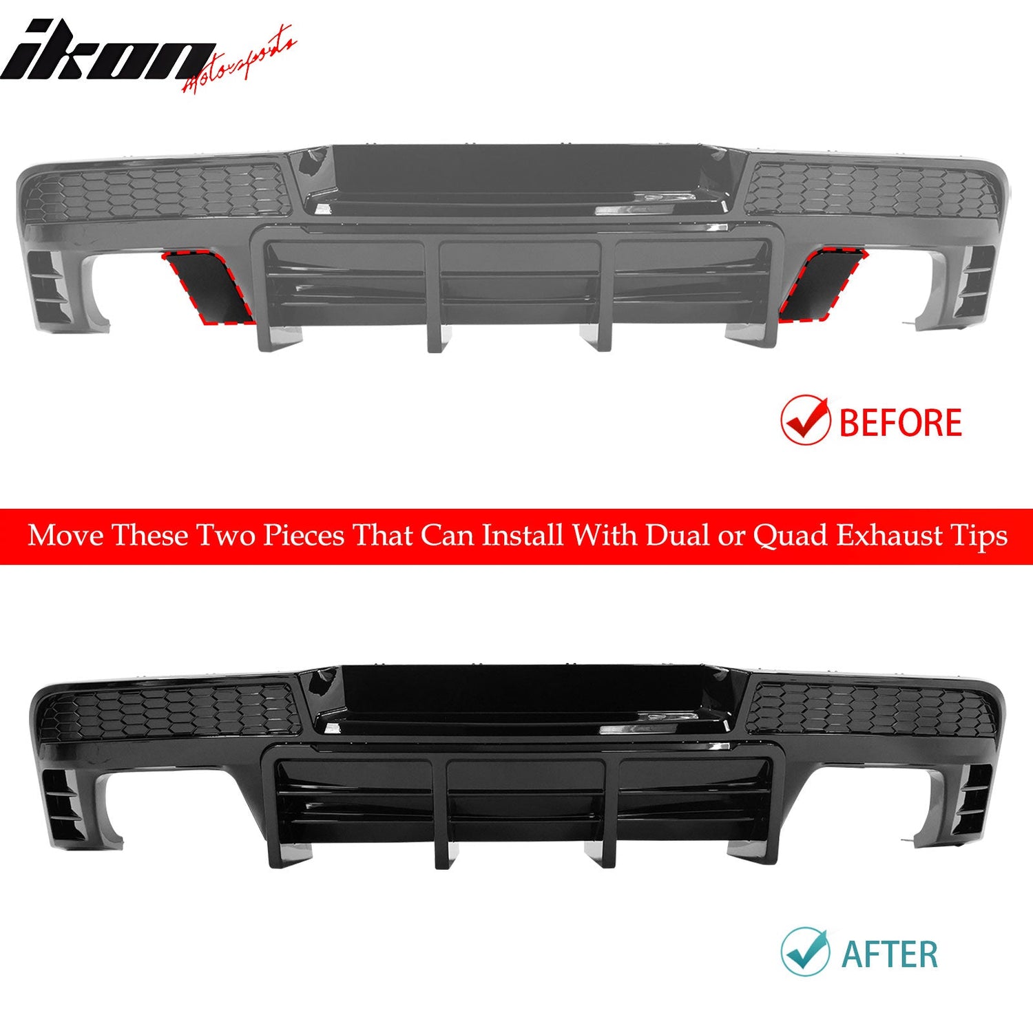2014-2015 Chevy Camaro Ikon Rear Diffuser Bumper Lip PP
