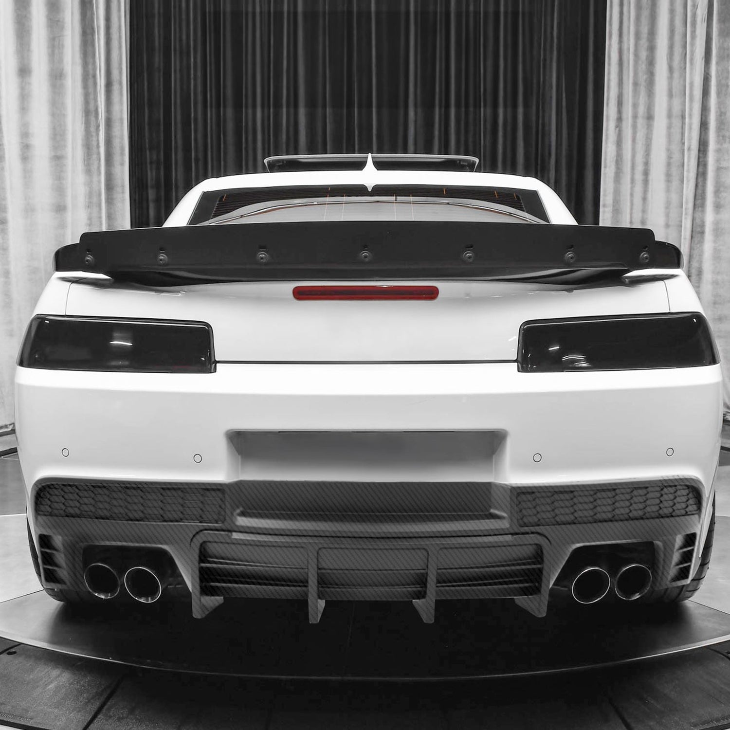 2014-2015 Chevy Camaro Black Rear Diffuser + Quad Exhaust Tips