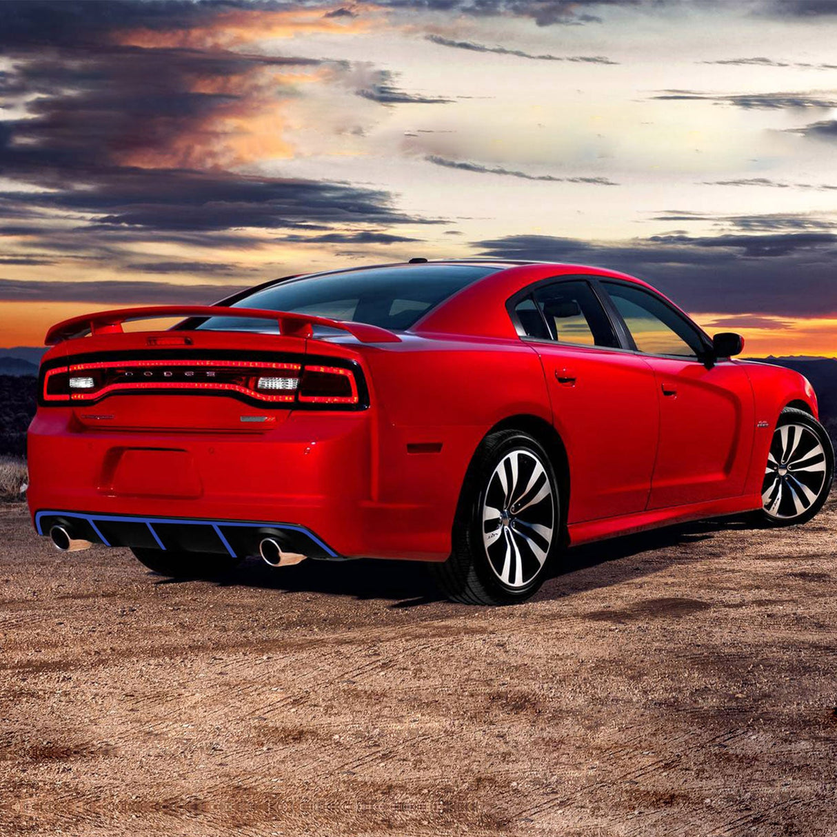 2012-2014 Dodge Charger OE Style Rear Diffuser + Reflective Tape