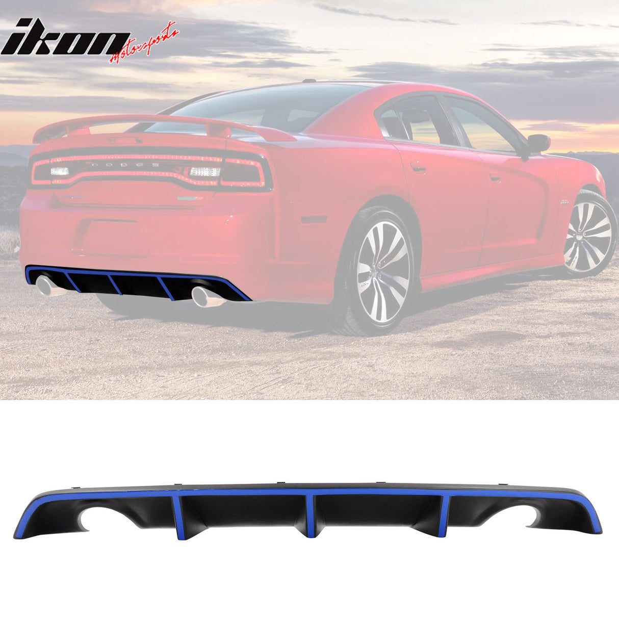 2012-2014 Dodge Charger OE Style Rear Diffuser + Reflective Tape
