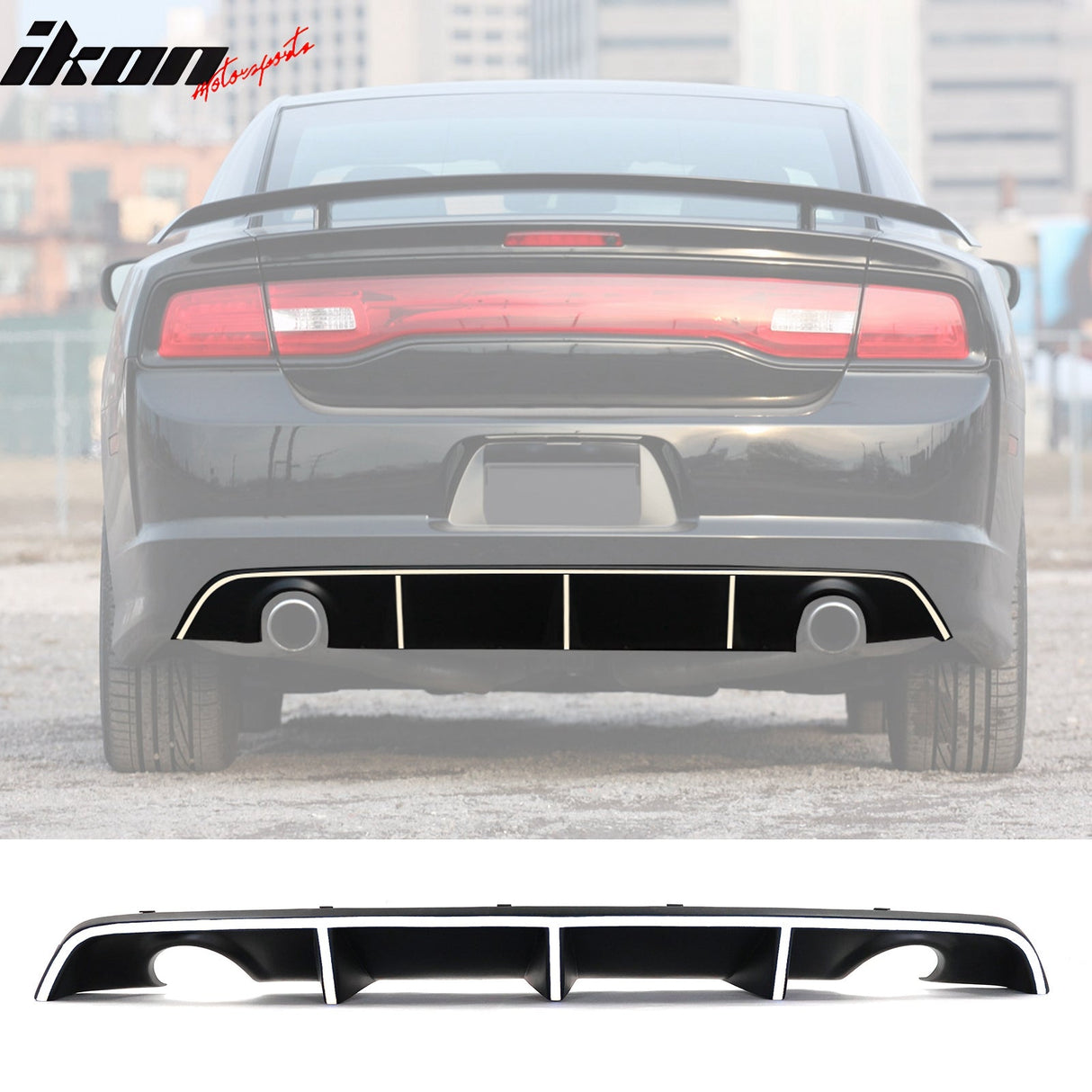 2012-2014 Dodge Charger OE Style Rear Diffuser + Reflective Tape