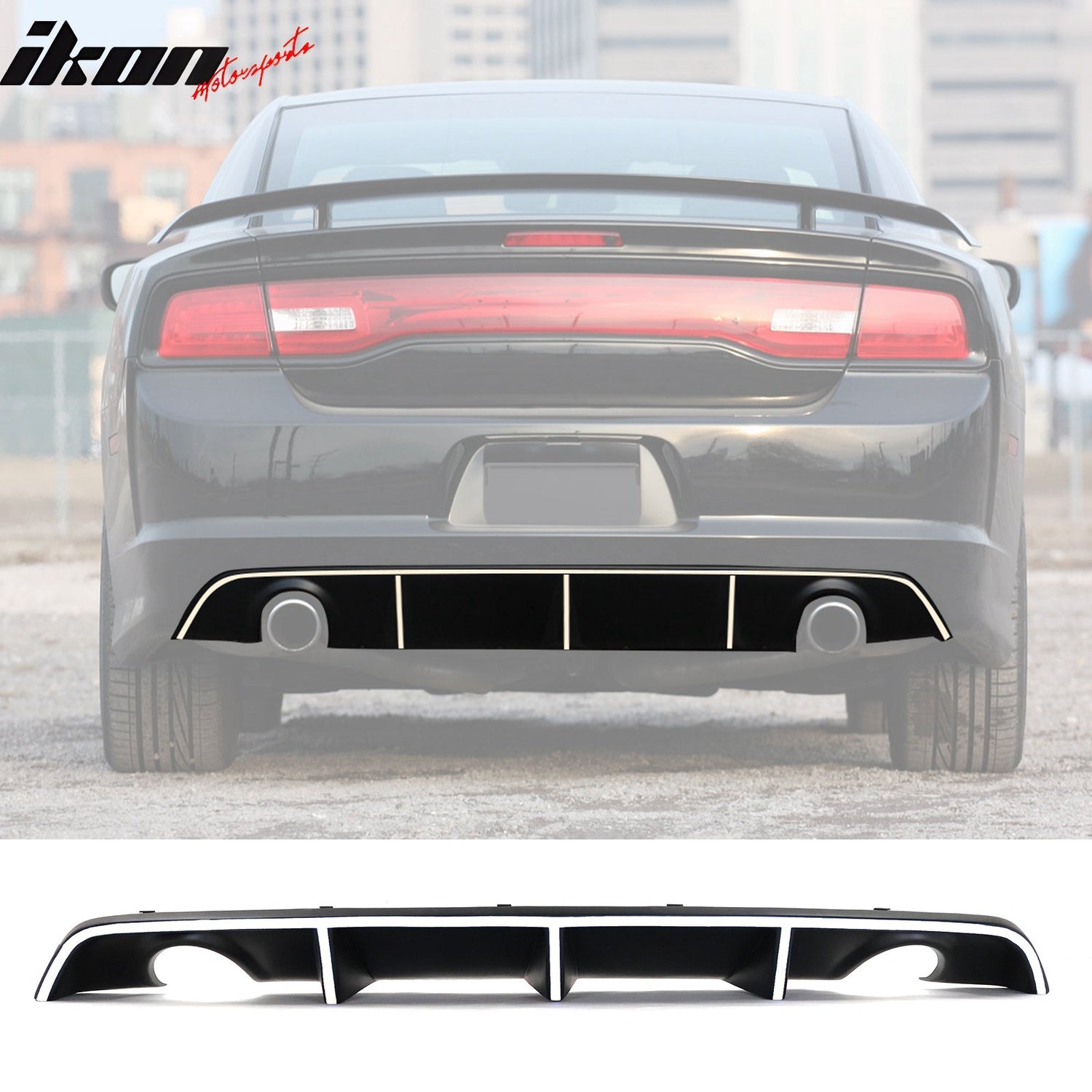 2012-2014 Dodge Charger OE Style Rear Diffuser + Reflective Tape