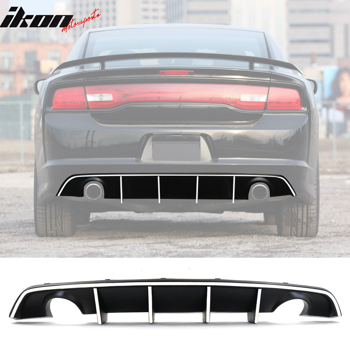 2012-2014 Charger SRT8 V2 Style Rear Diffuser w/ Reflective Tape