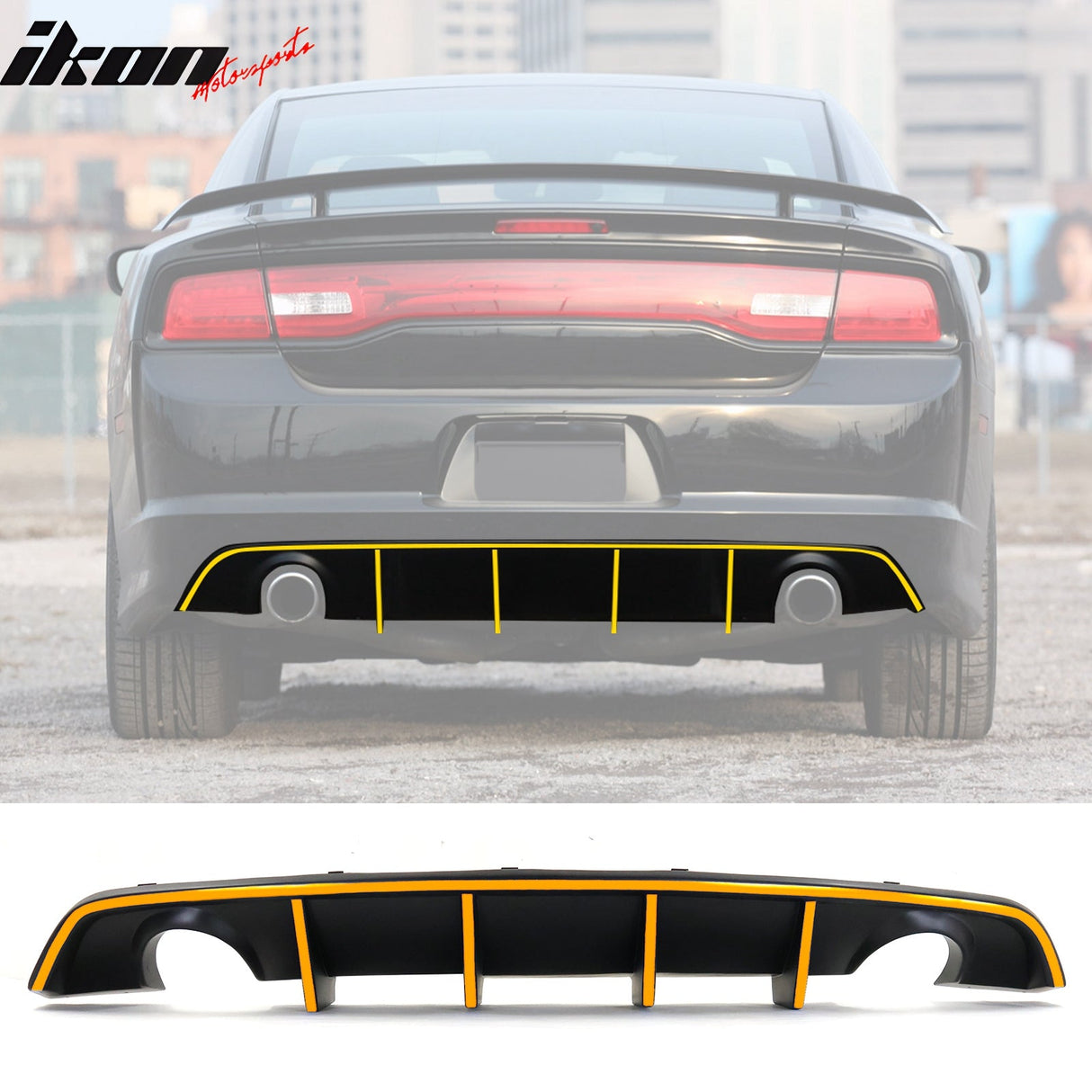 2012-2014 Charger SRT8 V2 Style Rear Diffuser w/ Reflective Tape