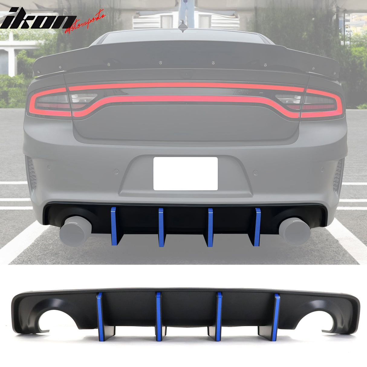 Rear Bumper Diffuser for 2020-2024 Dodge Charger Widebody IKON Style P