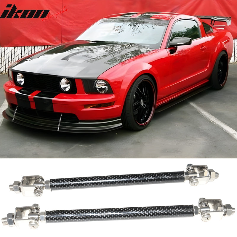 Honda Civic 62"-66" 3PCS A Style Black Front Lip with Strut Rods