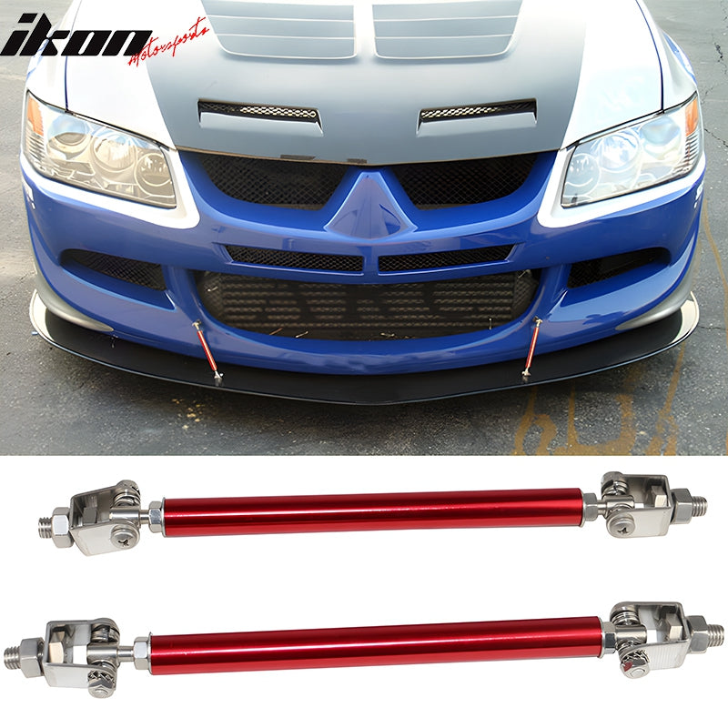 Honda Civic 62"-66" 3PCS A Style Black Front Lip with Strut Rods