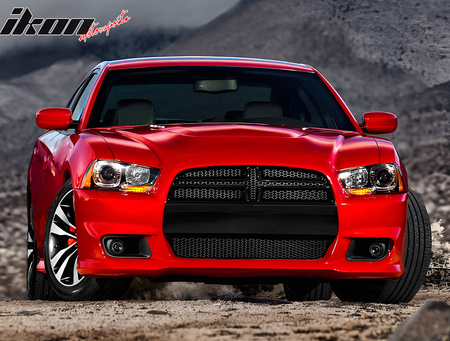 2011-2014 Dodge Charger SRT8 Front Bumper Cover + Grilles Unpainted PP