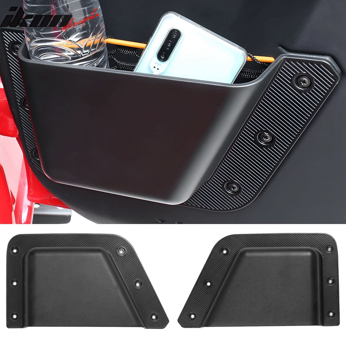 2021-2025 Ford Bronco 4-Door Black Door Storage Box TPE + ABS 4PCS