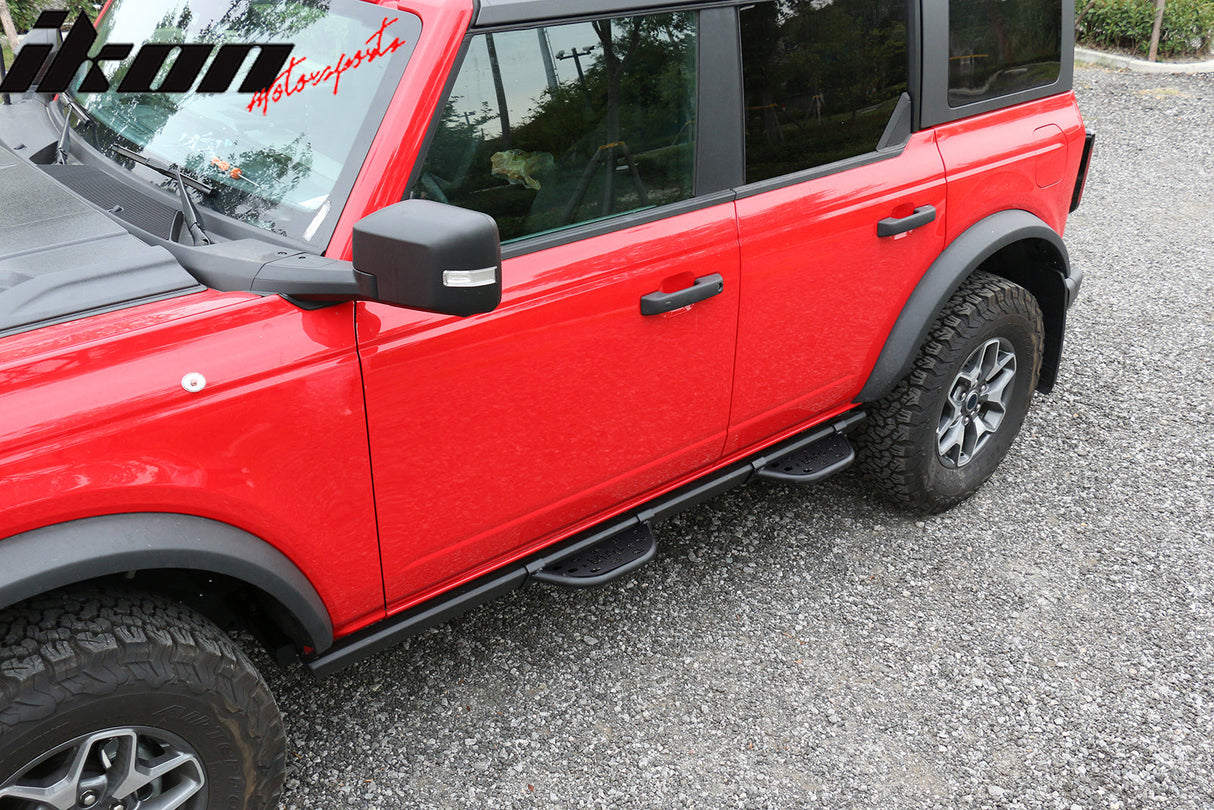 2021-2025 Ford Bronco 4 Door Black Rock Rail Side Step Tungsten Steel