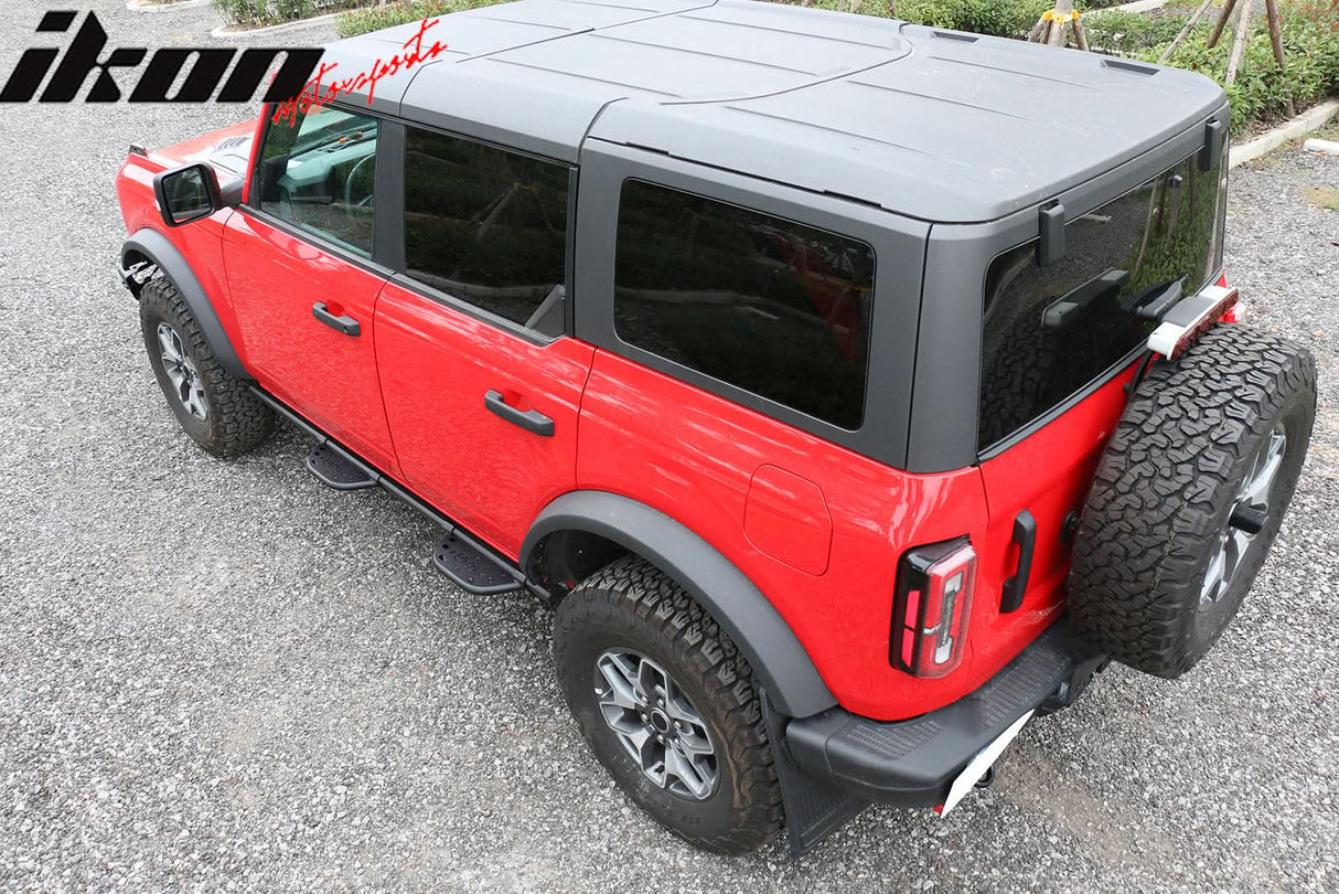 2021-2025 Ford Bronco 4 Door Black Rock Rail Side Step Tungsten Steel