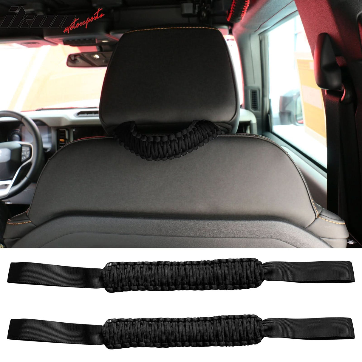 2021-2025 Ford Bronco Headrest Handles Roll Bar Grab Nylon 2PCS