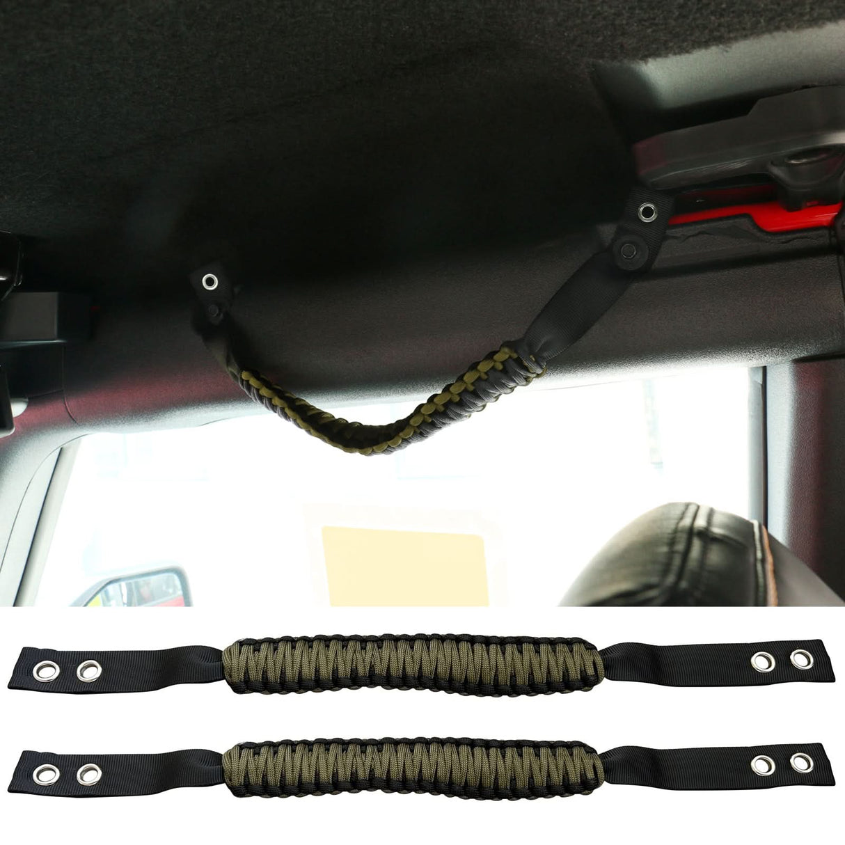 2021-2025 Ford Bronco 2/4Dr 2PC Nylon Roll Bar Grab Handles Grip