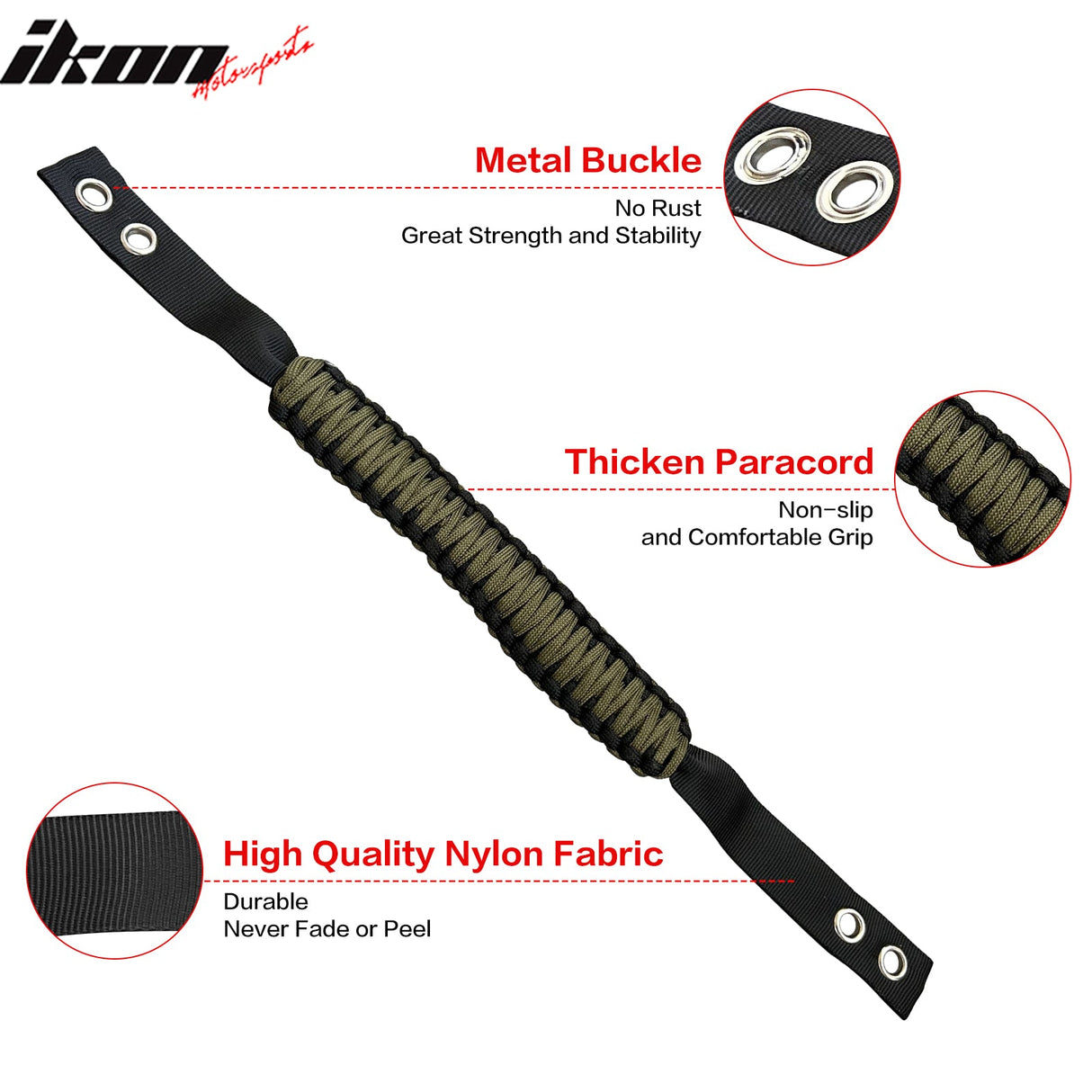 2021-2025 Ford Bronco 2/4Dr 2PC Nylon Roll Bar Grab Handles Grip