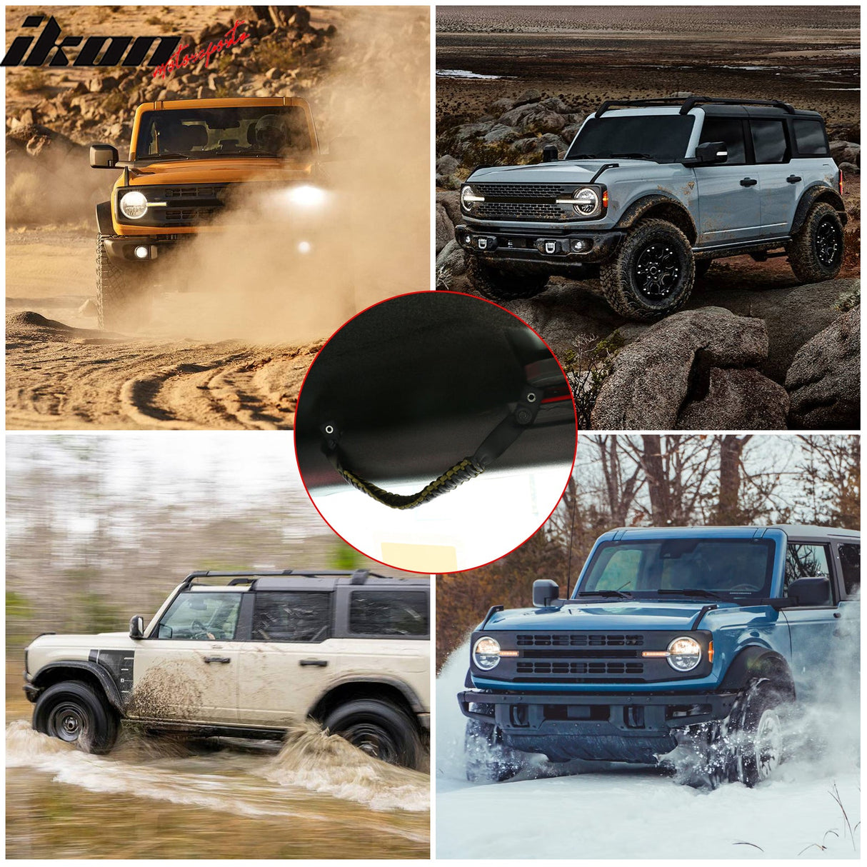 2021-2025 Ford Bronco 2/4Dr 2PC Nylon Roll Bar Grab Handles Grip