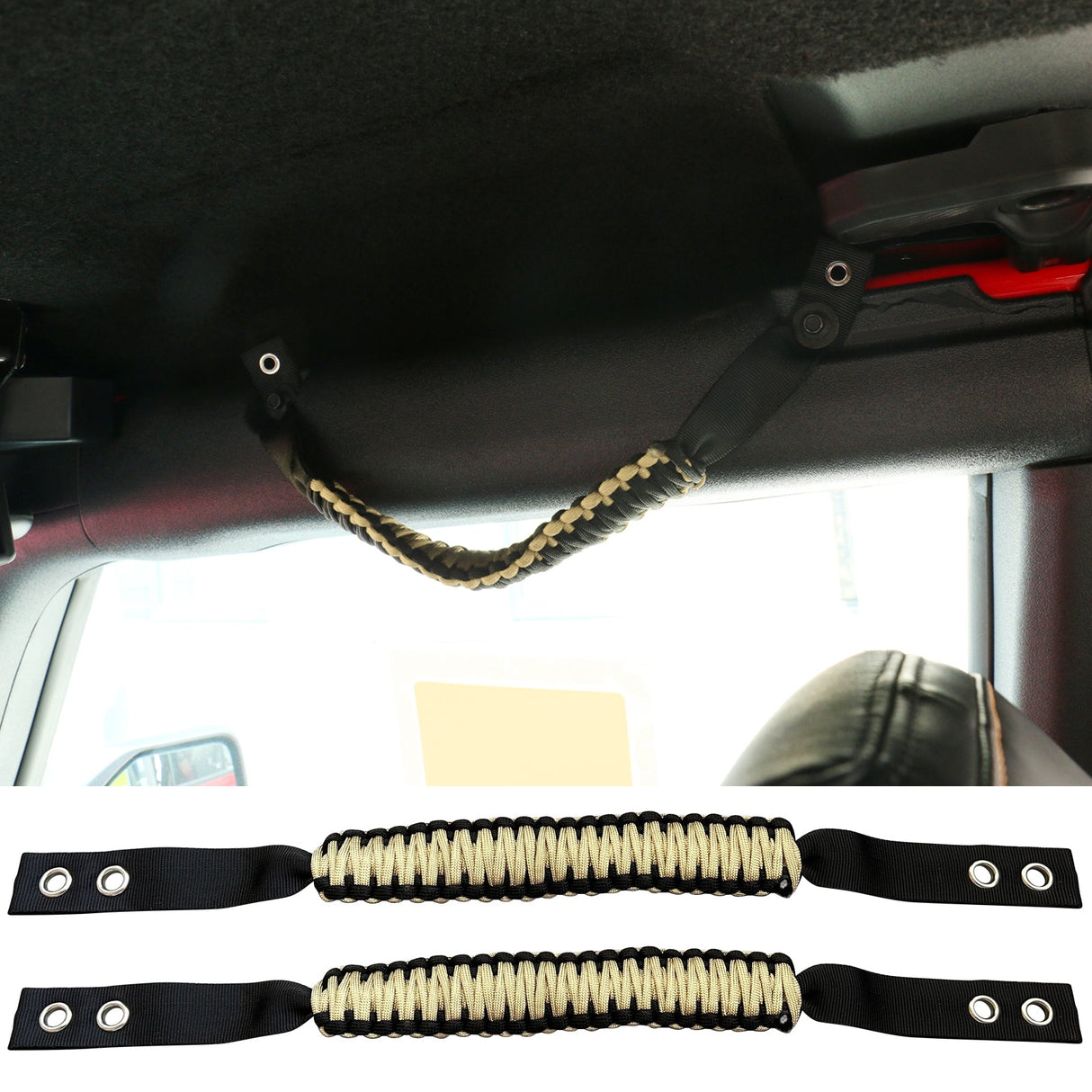 2021-2025 Ford Bronco 2/4Dr 2PC Nylon Roll Bar Grab Handles Grip