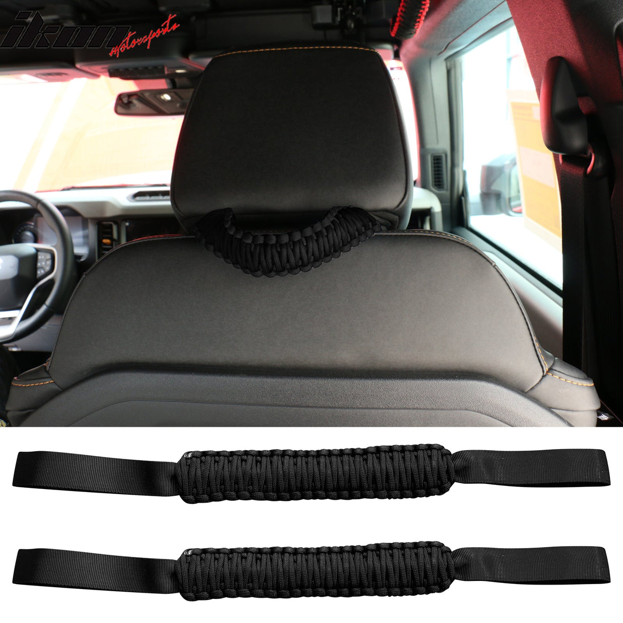 2021-2025 Ford Bronco Headrest Handle + Roll Bar Grab Nylon 4PCS