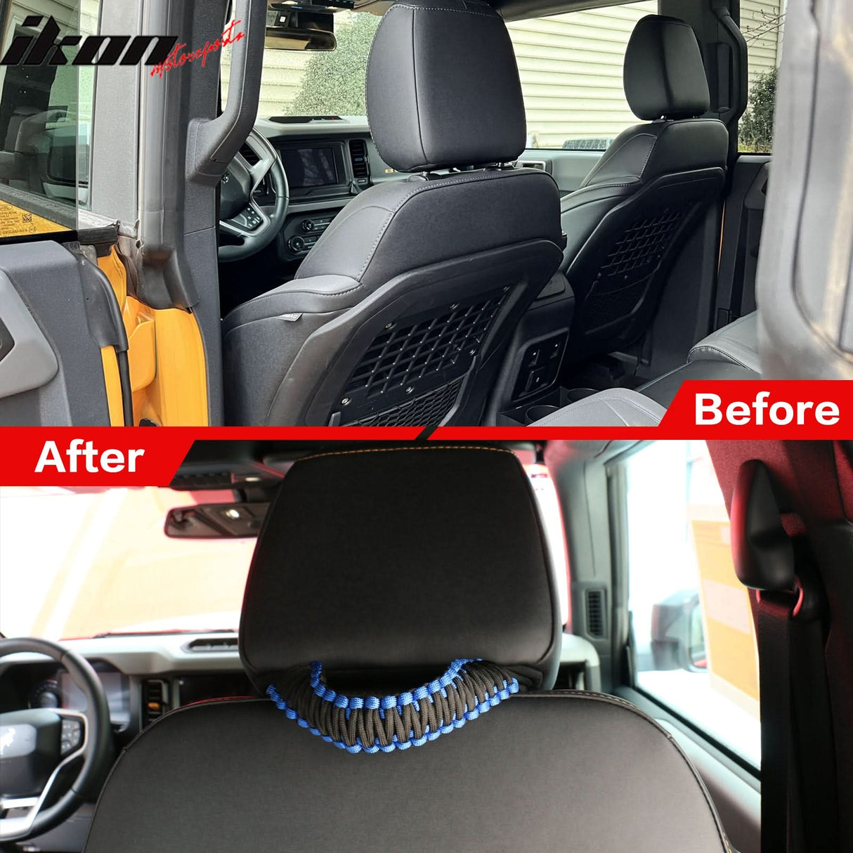 2021-2025 Ford Bronco Headrest Handle + Roll Bar Grab Nylon 4PCS