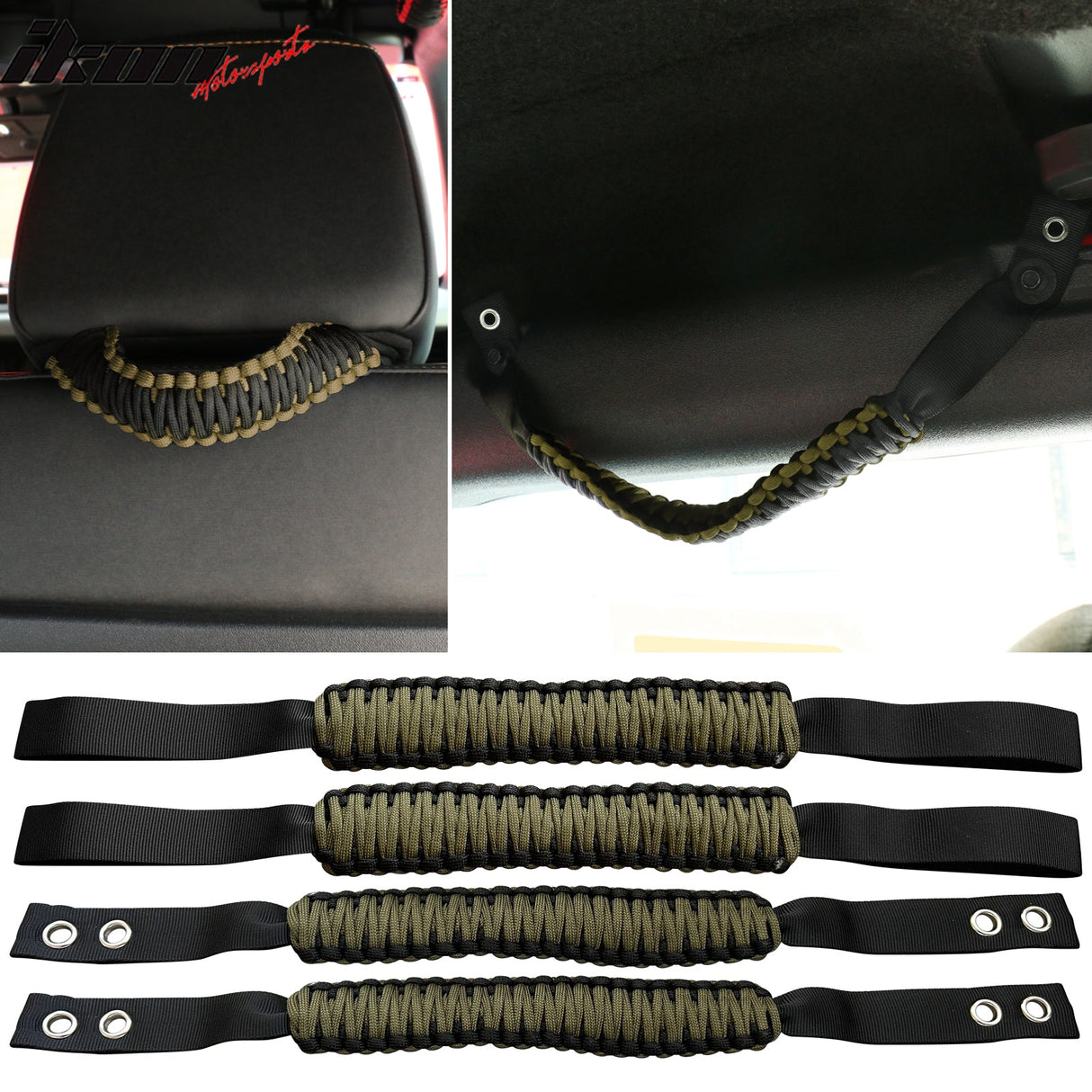 2021-2025 Ford Bronco Headrest Handle + Roll Bar Grab Nylon 4PCS