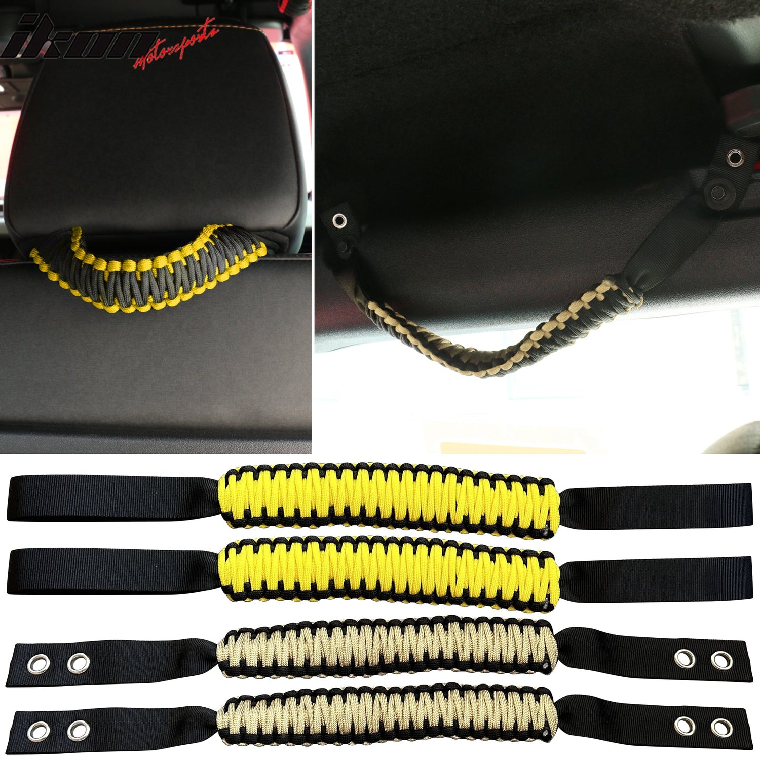 2021-2025 Ford Bronco Headrest Handle + Roll Bar Grab Nylon 4PCS