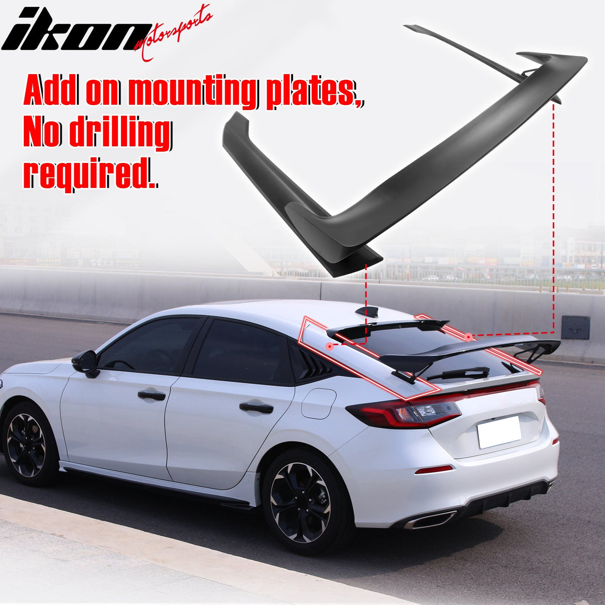 2022-2024 Honda Civic Type R Primer Trunk Spoiler Mounting Plates ABS