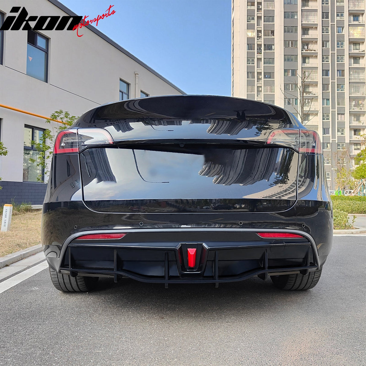 2020-2024 Tesla Y IKON Matte Black Rear Bumper Lip W/ Rear Aprons PP