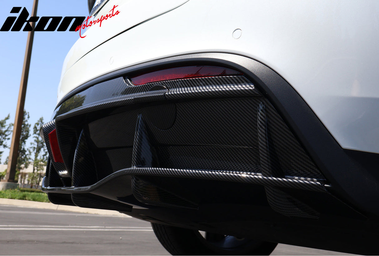 2020-2024 Tesla Y IKON Carbon Fiber Print Rear Lip W/ Rear Aprons PP
