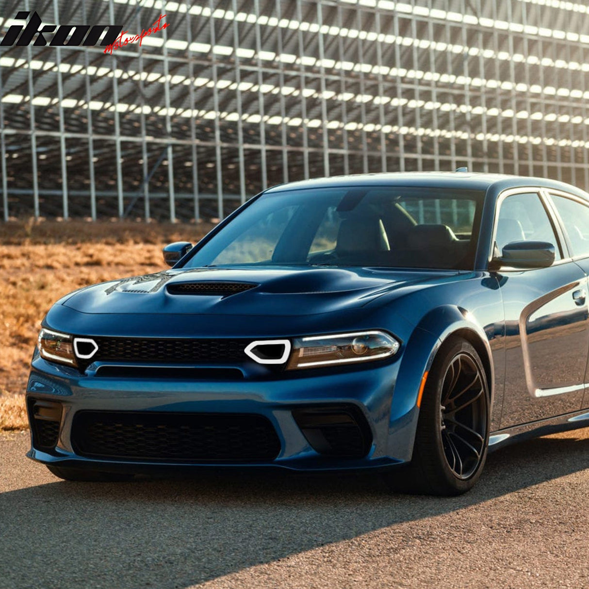 2020-2023 Dodge Charger SRT Widebody Style Smoke LED Mesh Grille ABS