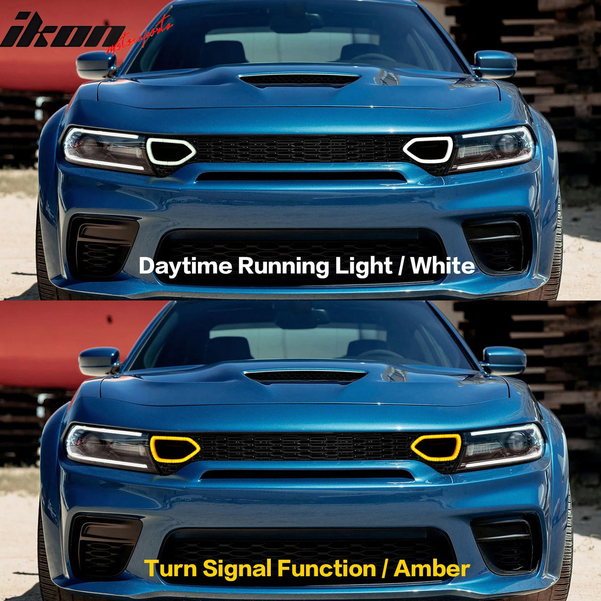 2020-2023 Dodge Charger SRT Widebody Style Smoke LED Mesh Grille ABS