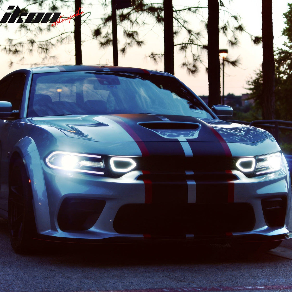 2020-2023 Dodge Charger SRT Widebody Style Smoke LED Mesh Grille ABS